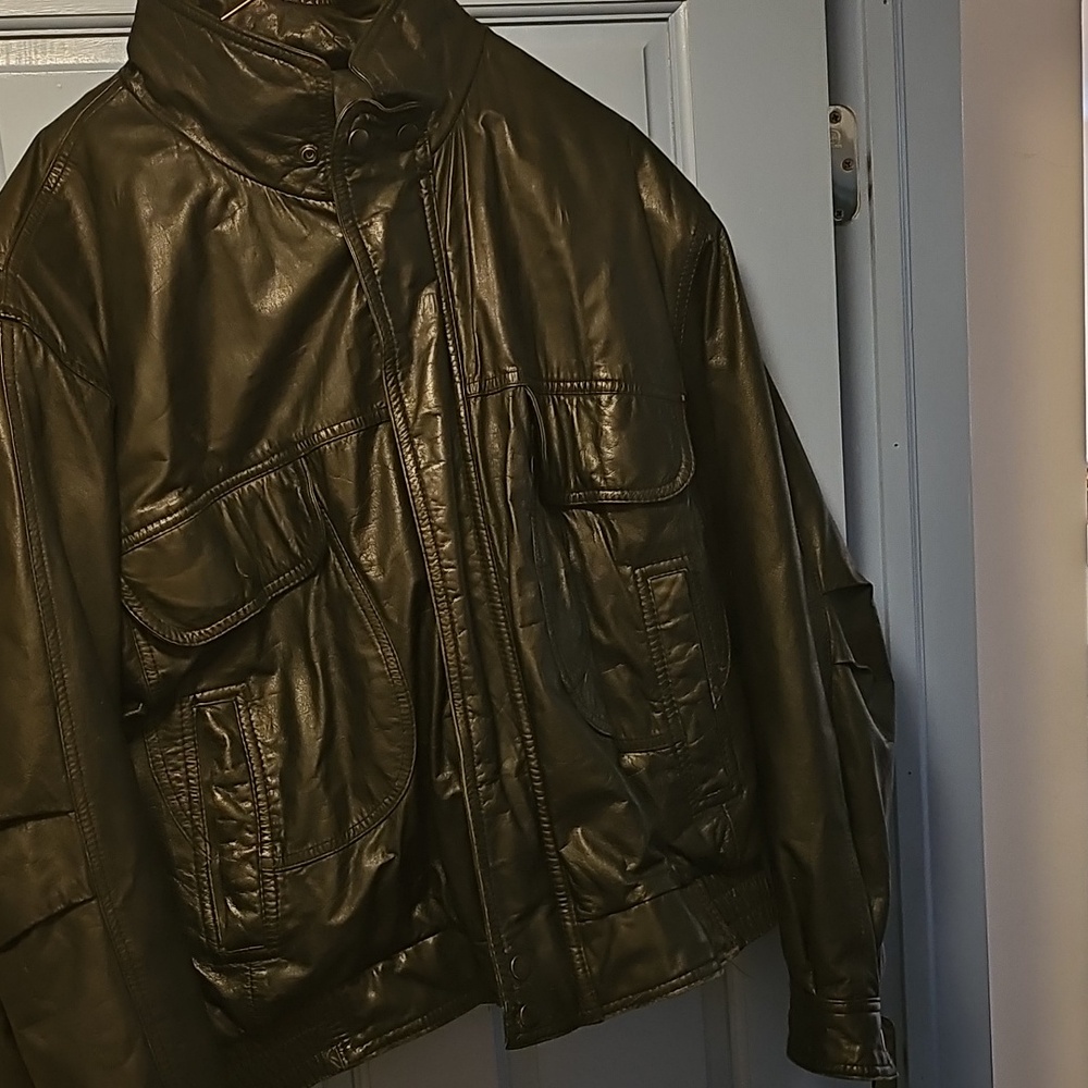 Men's Reed black leather jacket. R46 - Picture 6 of 8